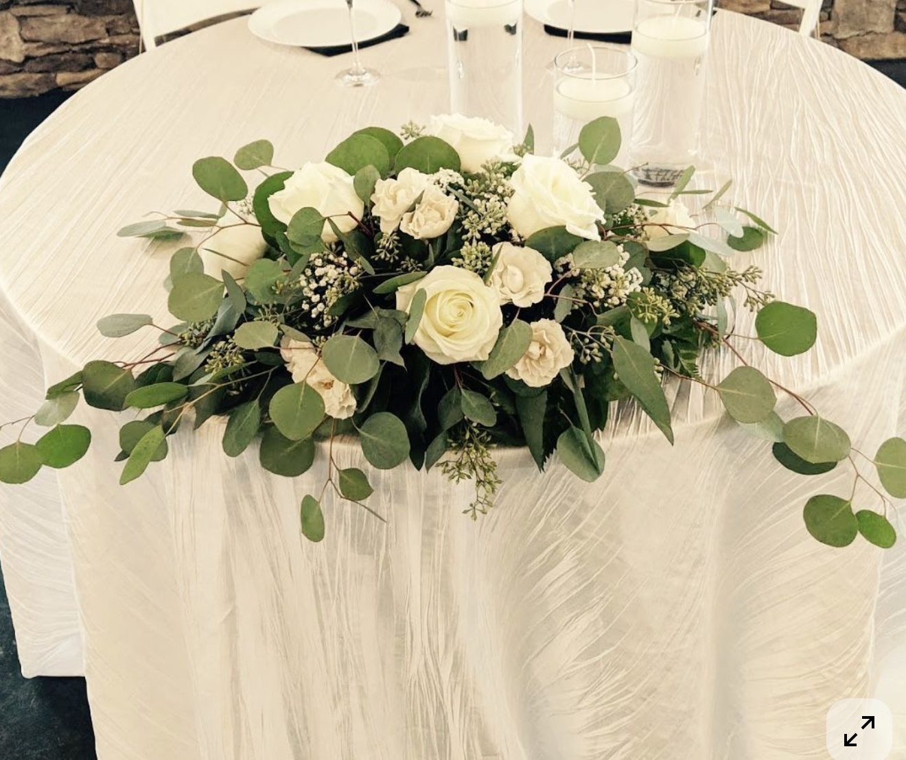 Centro de mesa novios Altar