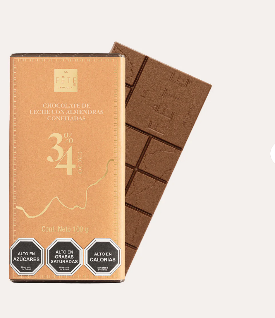 Barra chocolate Leche Almendras