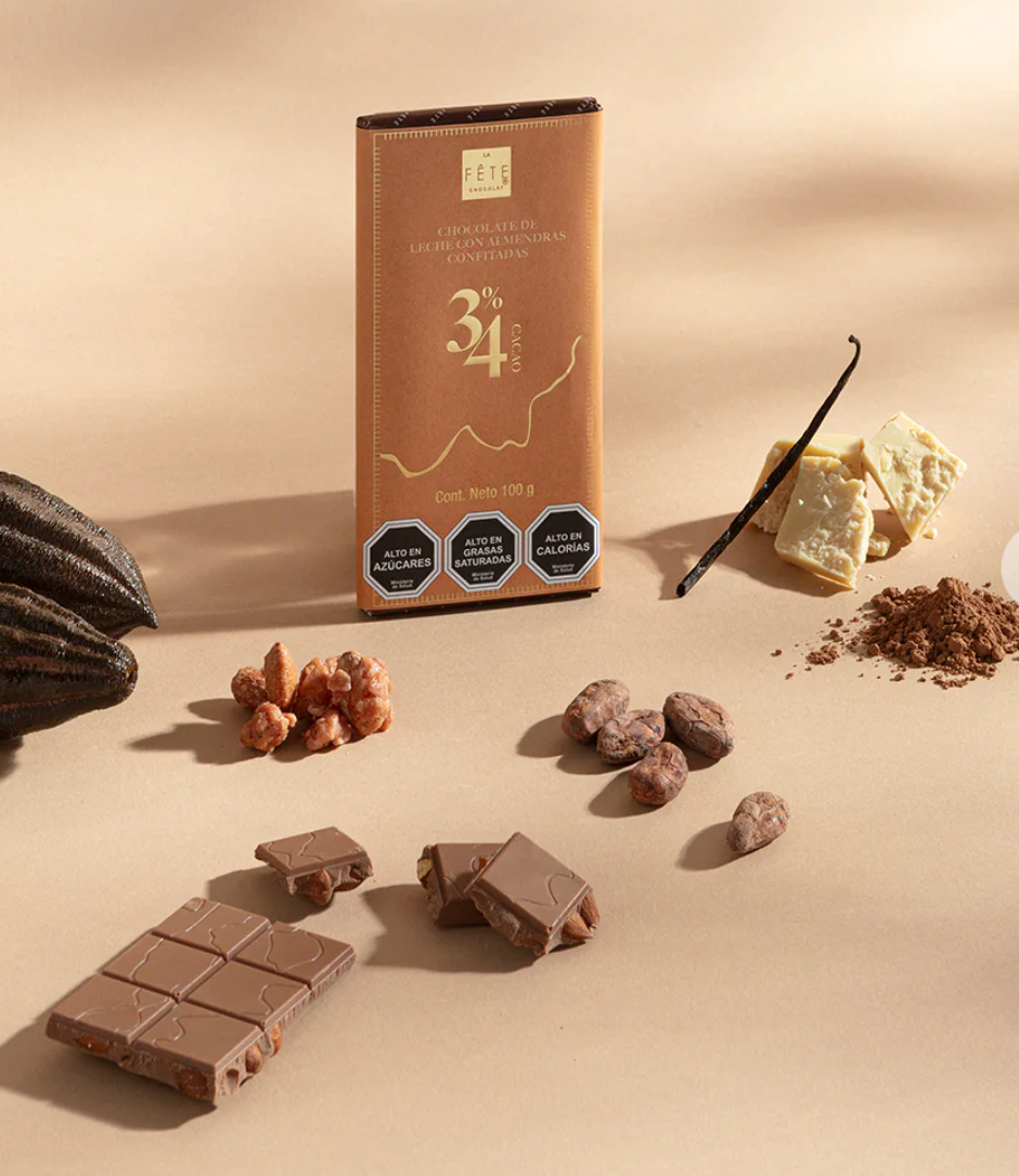 Barra chocolate Leche Almendras